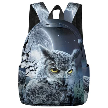 

Moon Owl Sunny Night Evil Backpack College Students Laptop Backpack Book Bag Casual School Bag