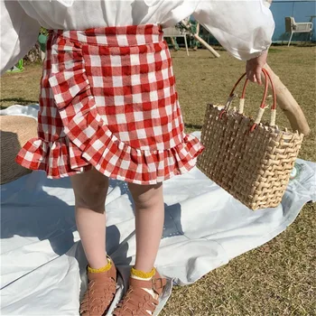 

2020 Summer Fashion Girls Skirt Girls Lace Skirt Plaid Bag Hip Skirt Leaf Skirt Princess Skirt Casual Outfits