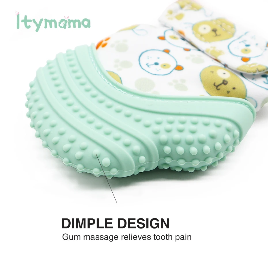 Itymama Детские Силиконовые варежки, Прорезыватель для зубов, перчатка, звук, Прорезыватель для зубов для новорожденных, жевательные варежки для кормления, прорезыватель, натуральные игрушки-"пальцы"