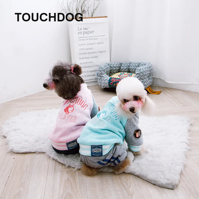 

Touchdog 2018 Autumn And Winter New Style Pet Clothing Teddy Schnauzer Casual Baseball Uniform Dog Clothes