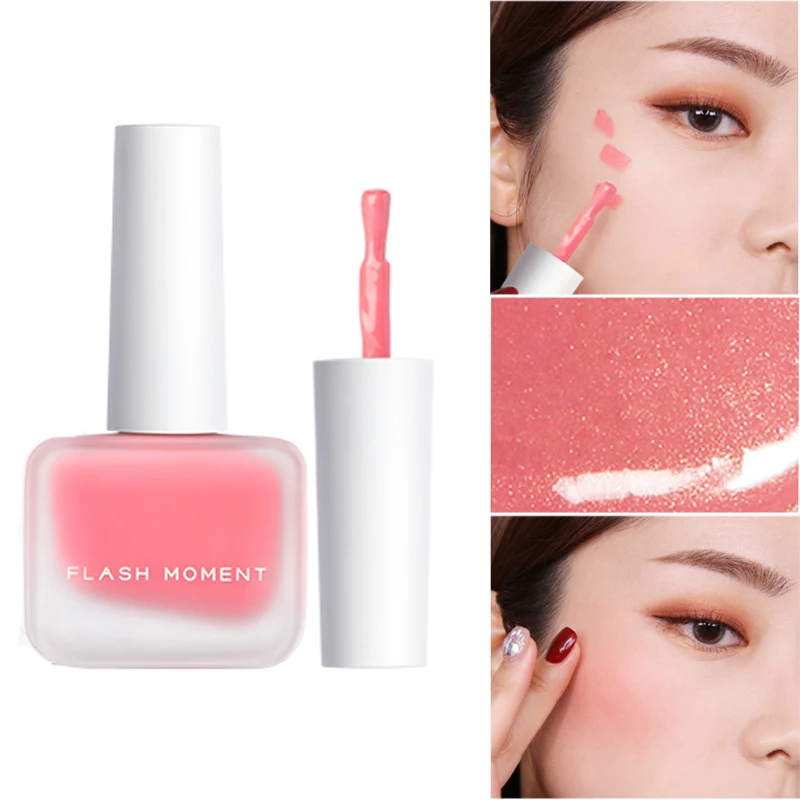 

5 Colors Peach Liquid Blush Cosmetics Face Contour Matte Nude Blusher Silky Lasting Natural Korean Makeup Shimmer Cheek Tint