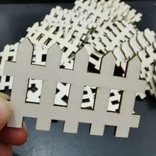 

30pcs of Wooden Fence Embellishment Cutout Laser Cut Unfinished Wooden Blank Art Craft Supplies For DIY