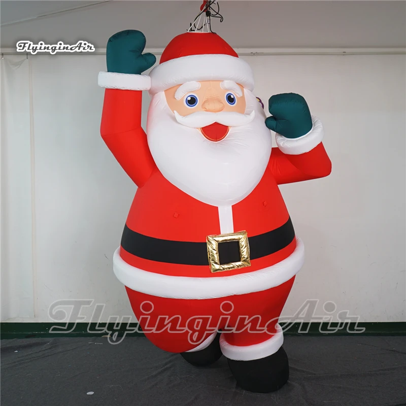 Customized Hanging Inflatable Santa Claus 3.5m Red Blow Up Father
