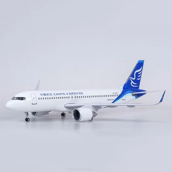 

1/80 Scale 47CM China Express Airplane Airbus A320 NEO Airline Model LED Light & Wheel Landing Gear Diecast Resin Plane Toy