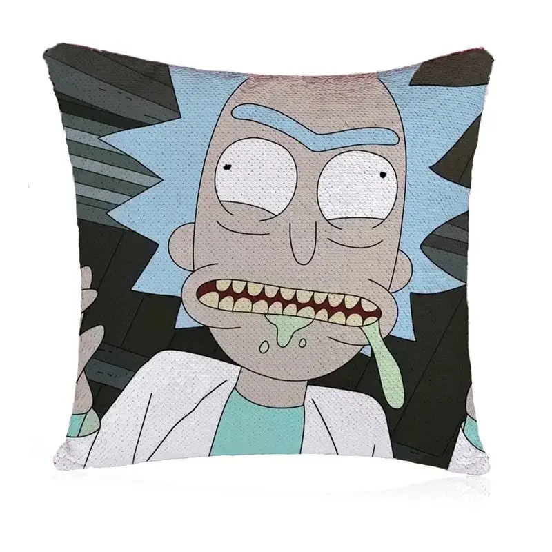 

rick and morty sequin pillow sequin Pillowcase Two color pillow gift for her gift for him | pillow | magic pillow