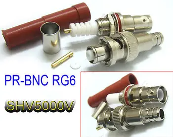 

DHL/EMS 10 sets Copper RP-BNC high voltage audio RF Connector for SHV 5000V RG6 Cables-A8