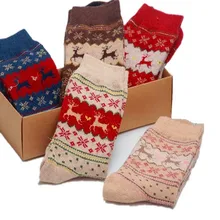 Новинка; сезон осень-зима; женские носки; Лидер продаж; Теплые Шерстяные Носки с рисунком кролика; мягкие носки без пятки с рисунком рождественского оленя; чулочно-носочные изделия