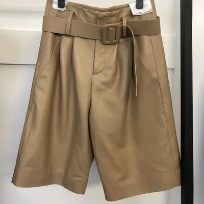Tao Ting Li Na New Fashion Real Genuine Sheep Leather Shorts G45
