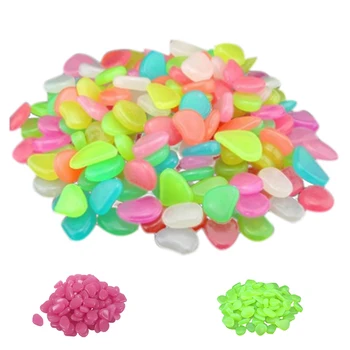 

100Pcs Glow In The Dark Stones Pebbles Rock Aquarium Fish Tank Garden Walk Decor