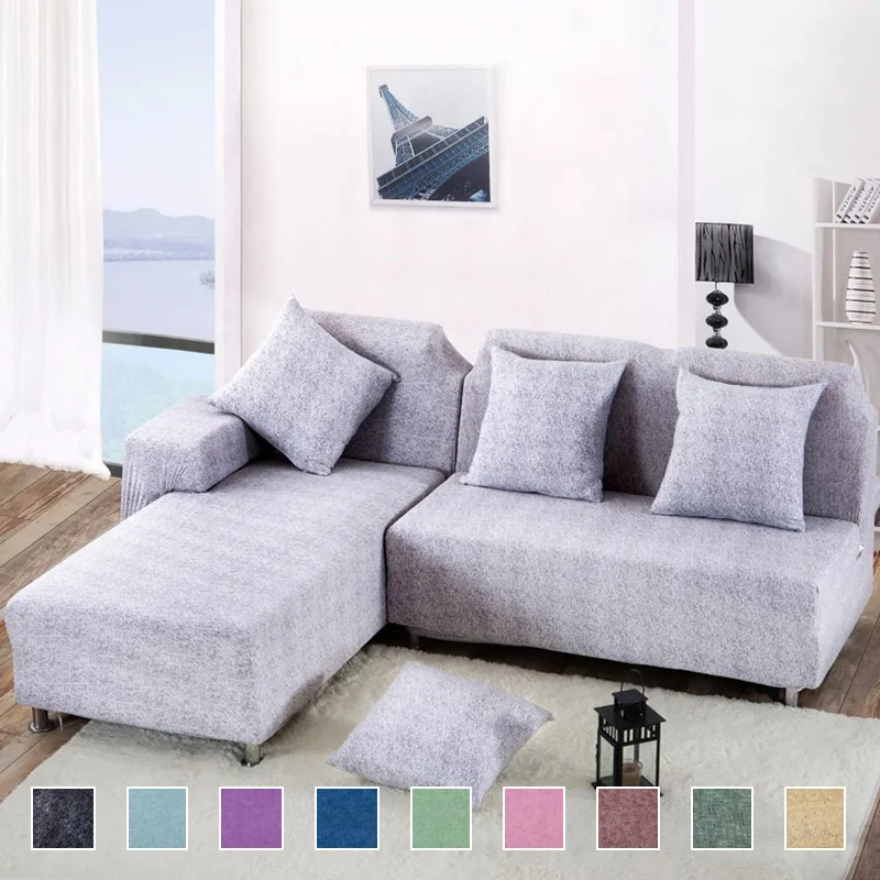 

New 2 pieces Covers for Corner Sofa L Shape Couch Living Room Sectional Sofa Slipcover Stretch Elastic Spandex Cross Pattern
