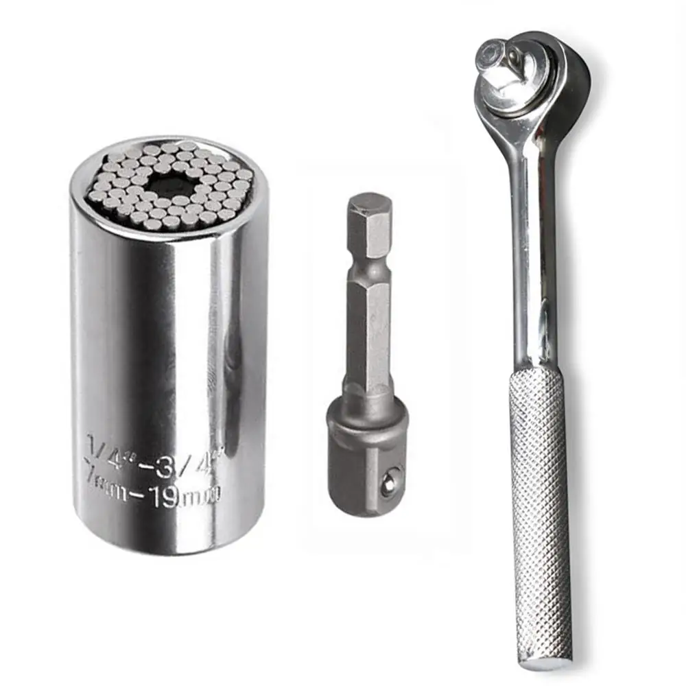 1 4 3 8 square drive socket bit 11pcs ratchet wrench sockets hand tool kit 11 corners plum blossom sleeve 3/8