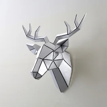

Deer Head Sculpture 26x24cm Home Statue Decoration Accessories Wall Mural Hanging Elk Statues Decor Christmas Resin Art Ornament