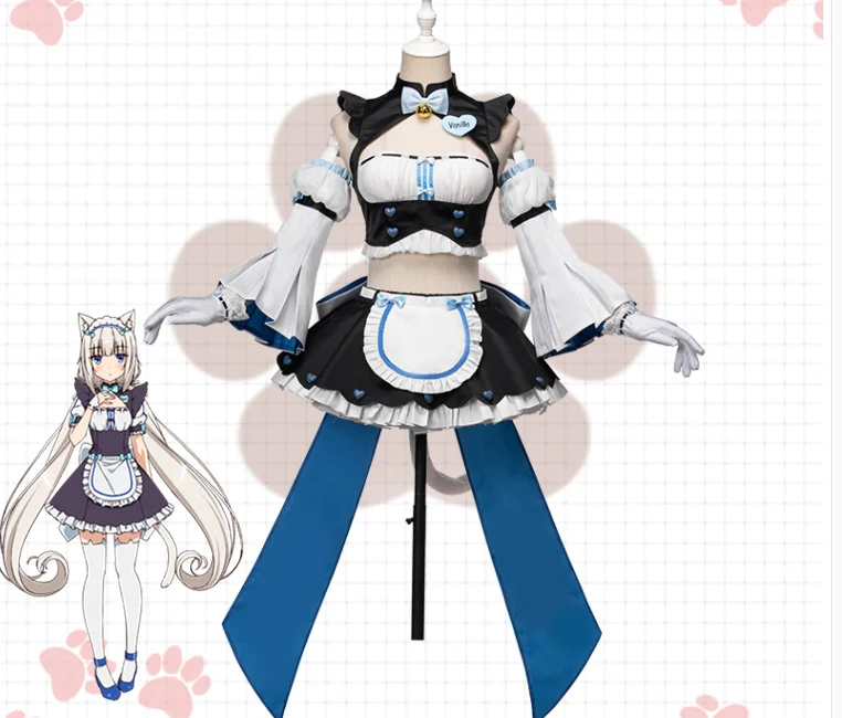 NEKOPARA костюм для косплея ванильный шоколадный горничной Униформа карнавальный