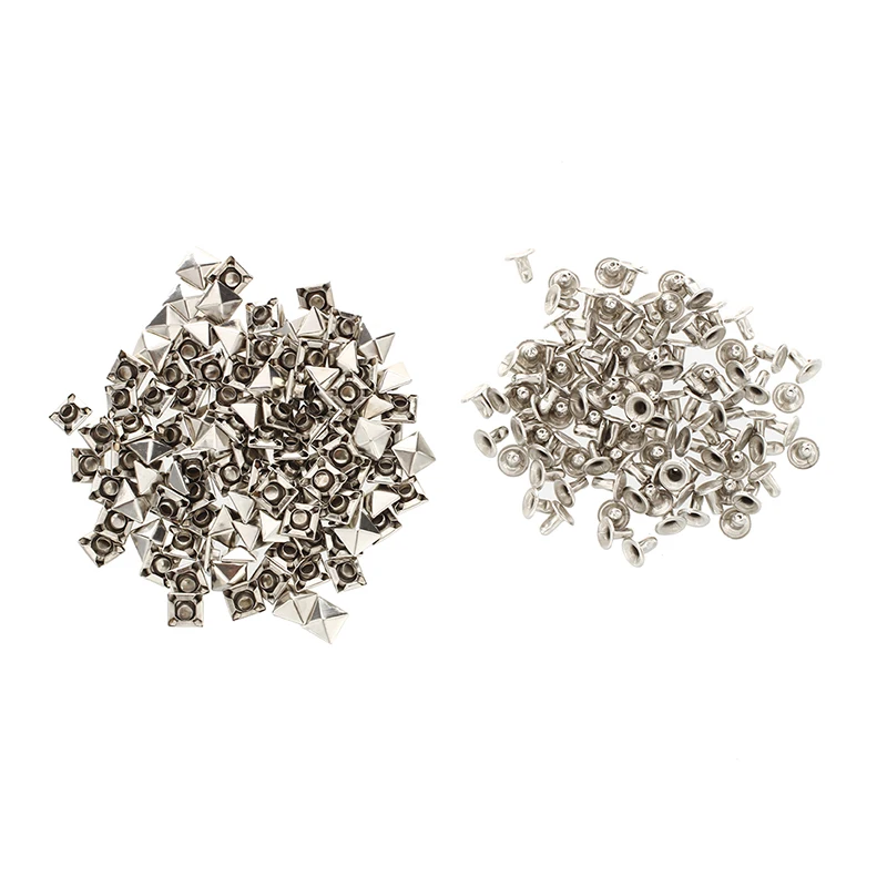 

100 PCS 7 x 7 mm Metal Rivets Spikes Rivets Gothic Silver