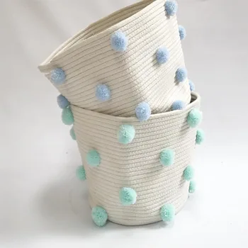 

Nordic Cotton Rope Hamper Clothing Storage Basket Toy Debris Storage Basket Bedroom Collapsible Organizer Large Laundry Bucket