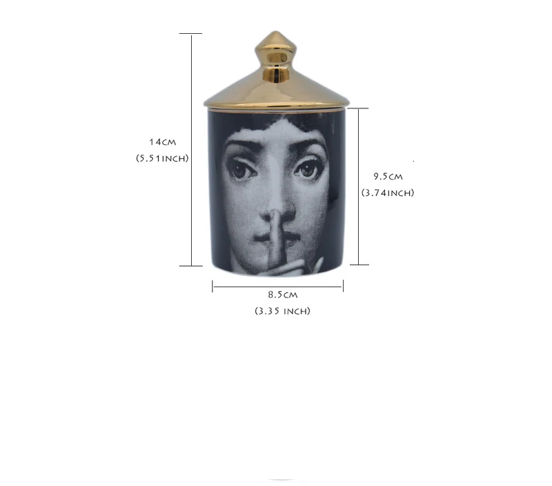 Европейский подсвечник Fornasetti, Керамическая свеча подсвечник Lina, ретро украшение для дома, рабочего стола, для хранения ювелирных изделий, Баночки, коробка