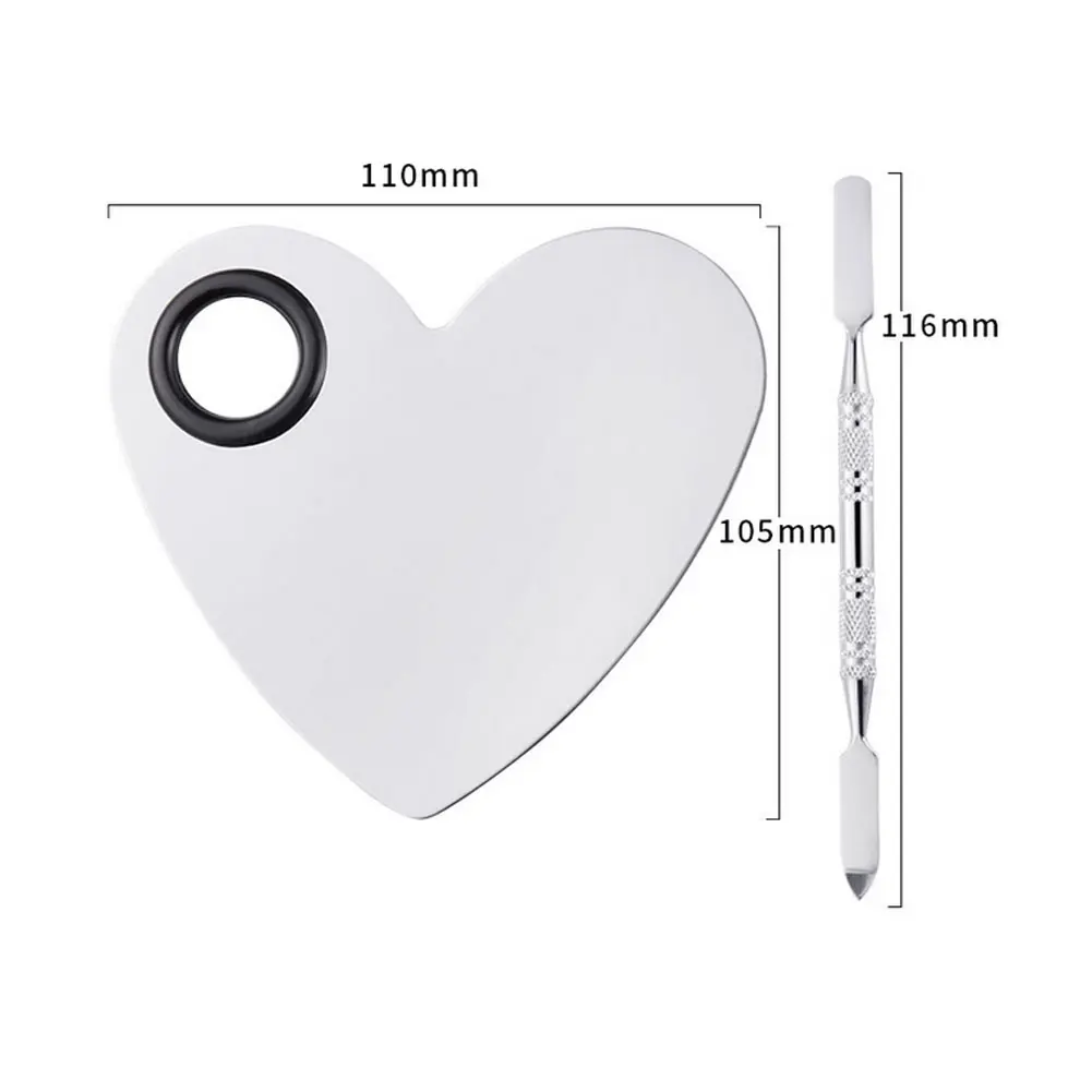 Акриловая палитра для макияжа Love Heart Make up Plate с шпателем гель основа ногтей тени