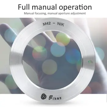 

Fikaz M42-NIK lens adapter Aluminium Alloy Lens Mounting Adapter Ring for M42 Mount Lens to for Nikon D3000/D3100/D3200/D300s