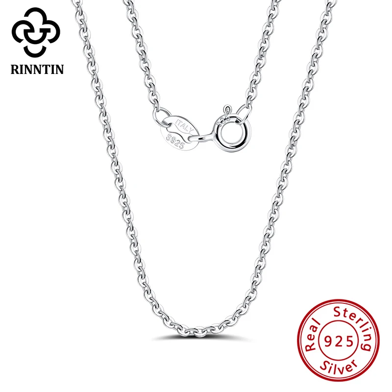 

Rinntin 100% 925 Sterling Silver 1.0mm Cable Chain Necklace 45cm/50cm/55cm Women Long Chain Sterling Silver Jewelry SC06-P-16