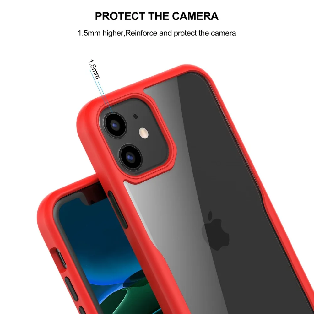Ультратонкий Прозрачный чехол для iPhone 11 PC задняя панель TPU рамка устойчивый к царапинам чехол Защитный чехол для iPhone 11 6,1 дюймов