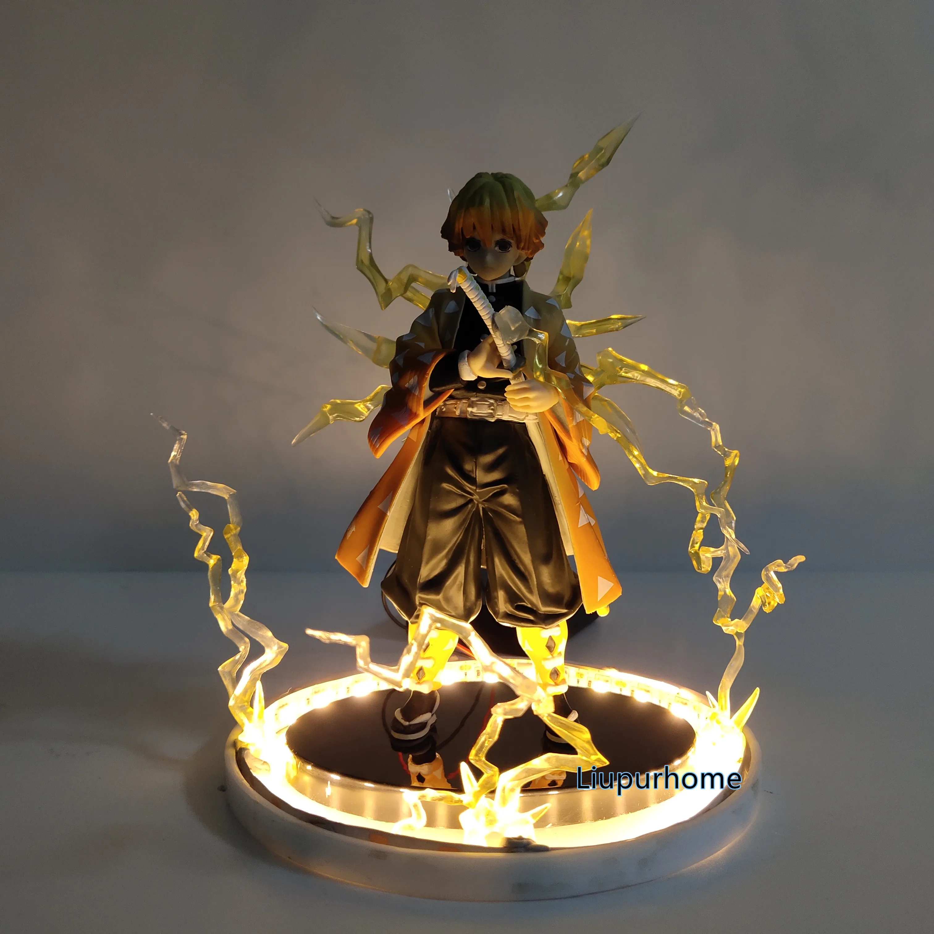  Demon Slayer Agatsuma Zenitsu Thunderclap and Flash Led Lighting Desk Lamp Kimetsu no Yaiba Lampara