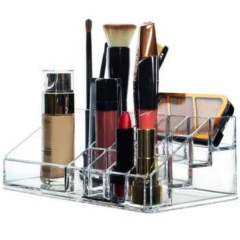 

Grid Acrylic Makeup Organizer Cosmetic Display Stand Lipstick Storage Box Sundry Jewelry Storage Tools Makeup Make Up Case
