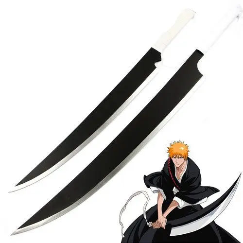 [Funny] 120 см Косплей Аниме Bleach weapon Dual Wield Blade Zangetsu Kurosaki Ichigo Меч деревянный меч костюм
