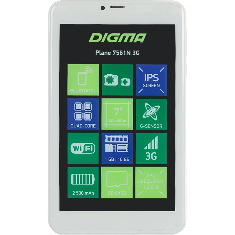 Планшет Digma Plane 7561N 3G MT8321 4C/1Gb/16Gb 7" IPS 1280x800/3G/And7.0/золотистый/BT/GPS/2Mpix/0