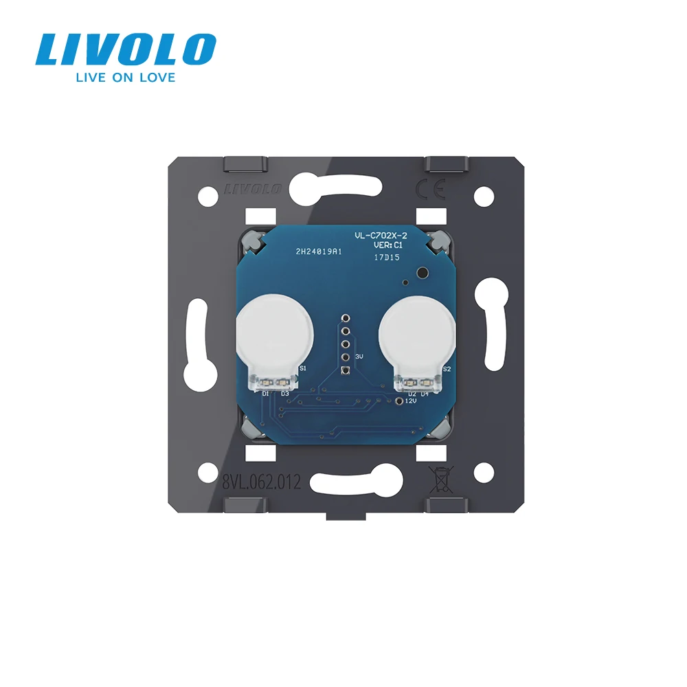 

Livolo EU Standard Remote Switch Without Crystal Glass Panel,AC 220~250V, Wall Light Remote Touch Switch+LED Indicator,VL-C702R
