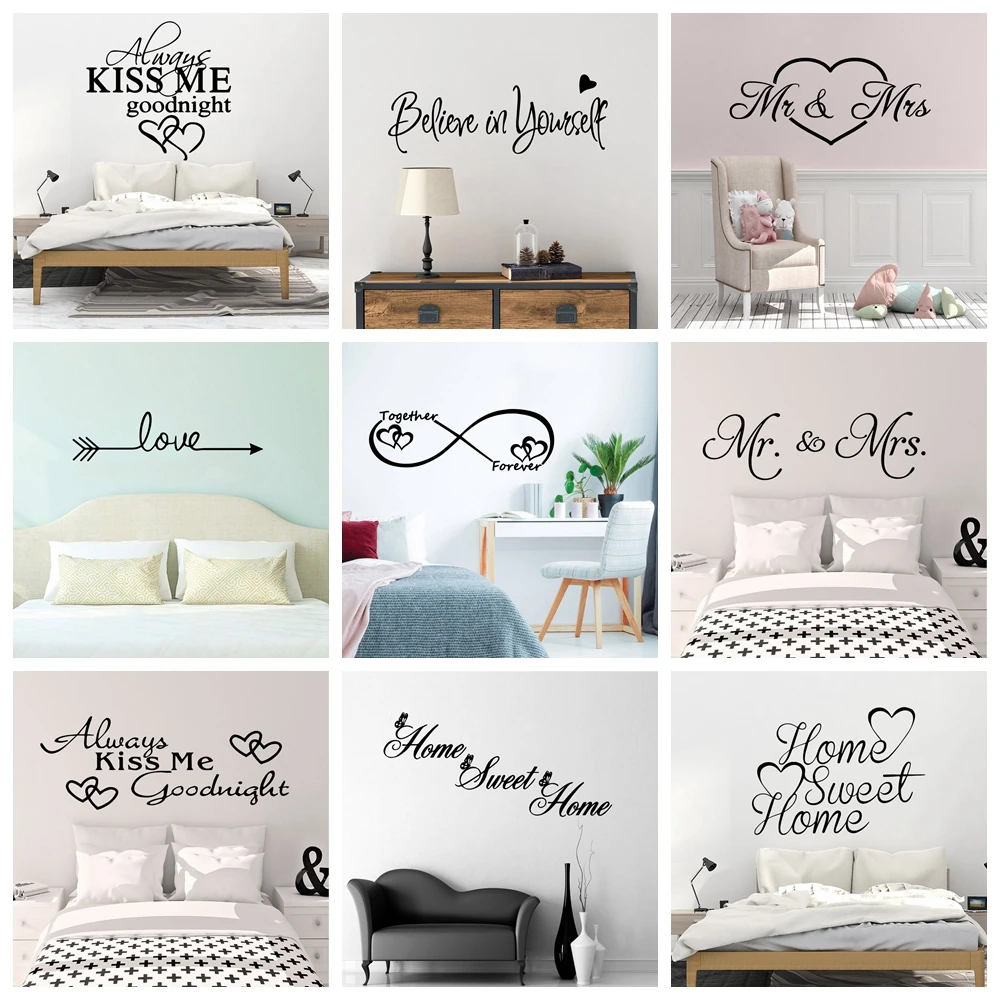 Romantic Love always forever INS Wall Stickers For house Bedroom Living Room 