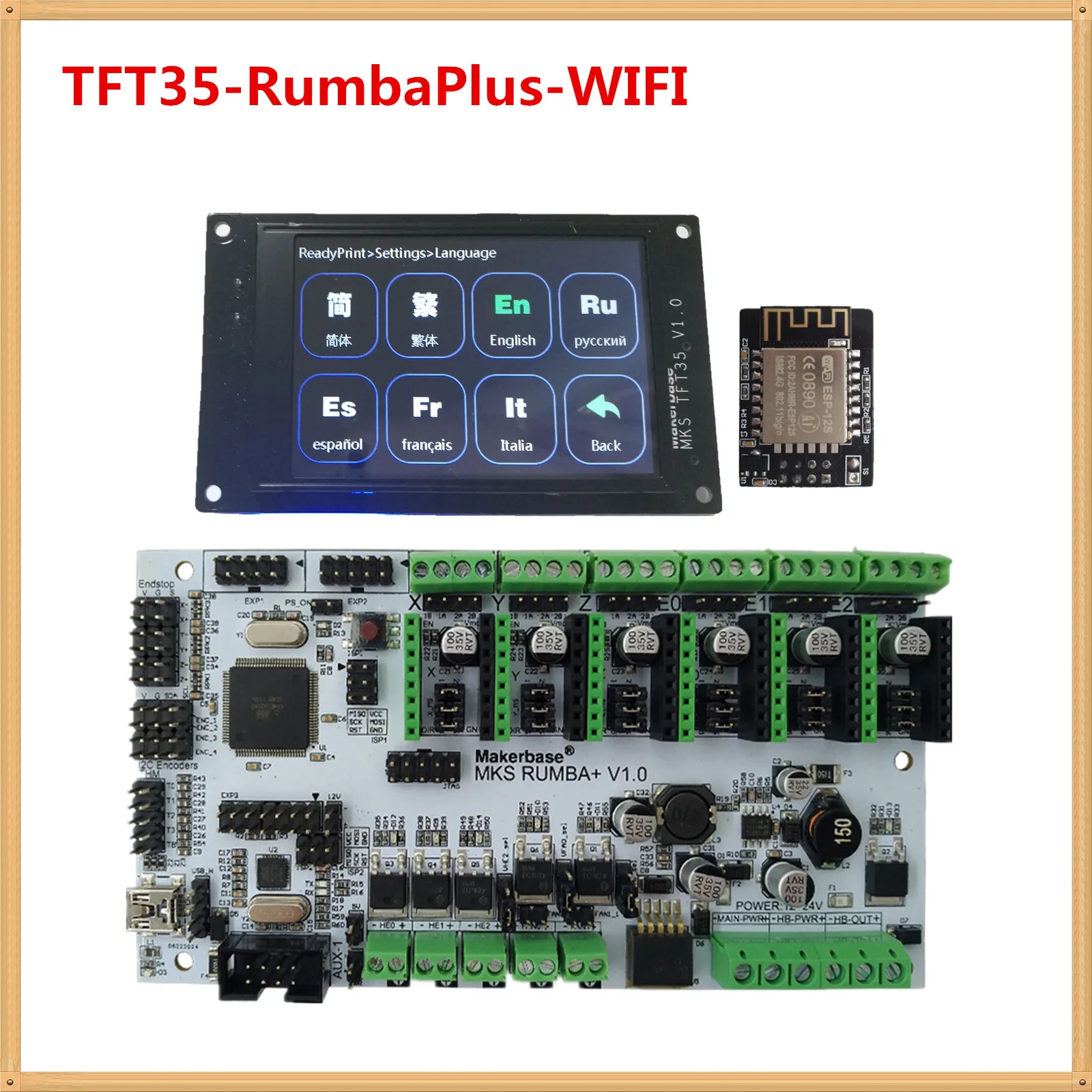 cheap 3d printer display MKS TFT35 touch screen + MKS RumbaPlus + MKS WIFI monitor FDM printer DIY kit TFT 35 LCD unit RUMBA board