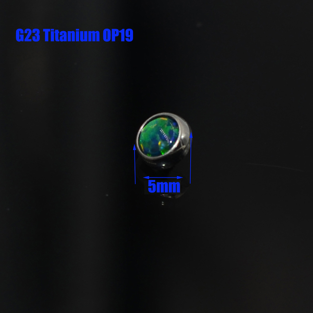 G23 4mm&5mm&6mm&7mm G23 Titanium Opal Stone Dermal Anchor Top Micro Skin Diver Surface Piercing Body Jewelry