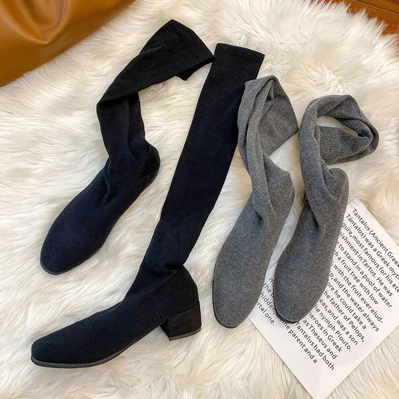 Women's Rubber Boots Bootee Woman Sock Shoes Low Heels booties Round Toe Booties Ladies Lace Up Luxury Designer Rain