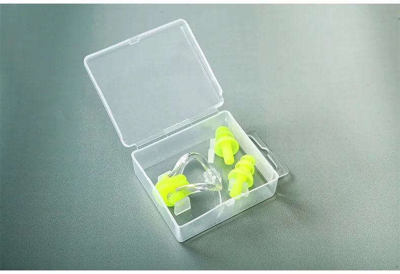 Silica Gel Nose Clip for Swimming Earplug Set with Rope Boxed Earplug Nasal Splint Adult Children Anti-Water Swimming Equipment