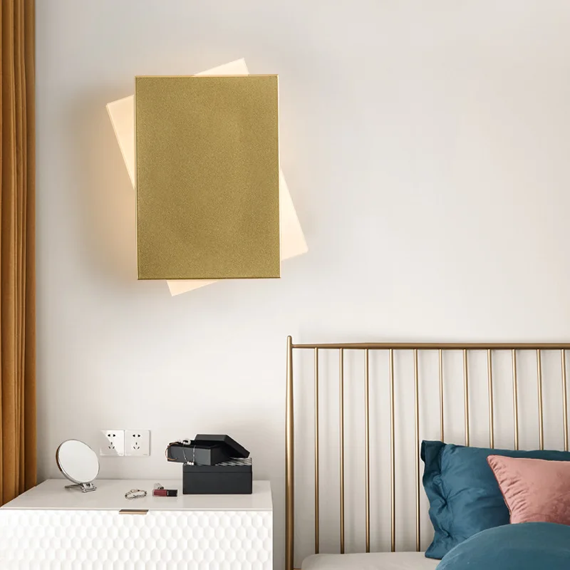 

Led Wall Lamp Modern Simple Bedside Modern Living Room led Light Fixture Creative Bedroom Square Acrylic Wall Lighting Fixture