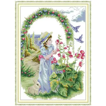 

Enjoy flower painting counted printed on the canvas 11CT 14CT DIY kit Cross Stitch embroidery needlework Sets home decor