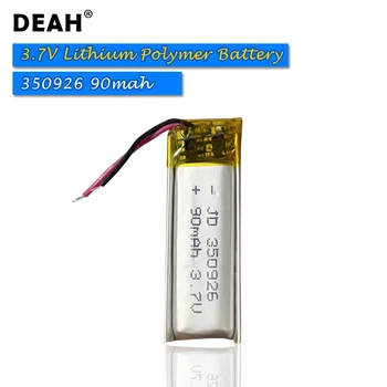 

1/2/4PCS 3.7V Lipo cells 350926 90mah Lithium Polymer Rechargeable Battery For MP3 GPS bluetooth headset LED Lamp Smart bracelet
