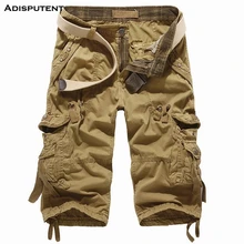 Aisputent мужские летние хлопковые повседневные шорты камуфляжной расцветки в стиле хип-хоп с несколькими карманами