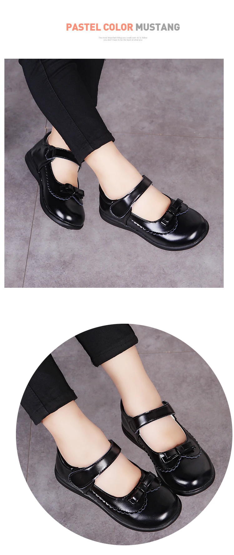 Весенне-Осенняя детская обувь для девочек, школьная кожаная обувь для студентов, черная модельная обувь для девочек