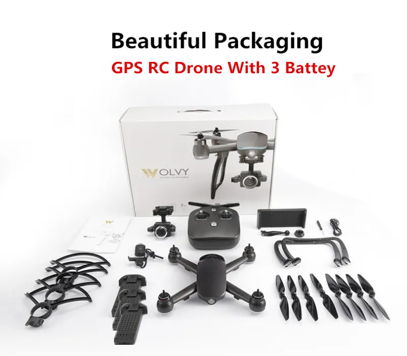 1080P Drone 3battery 5G gps Дрон бесщеточный двигатель, Квадрокоптер с камерой HD Gimbal ESC камера Дрон 3D объемный полёт вертолет Дрон профессиональный - Цвет: 1080P Drone 3battery