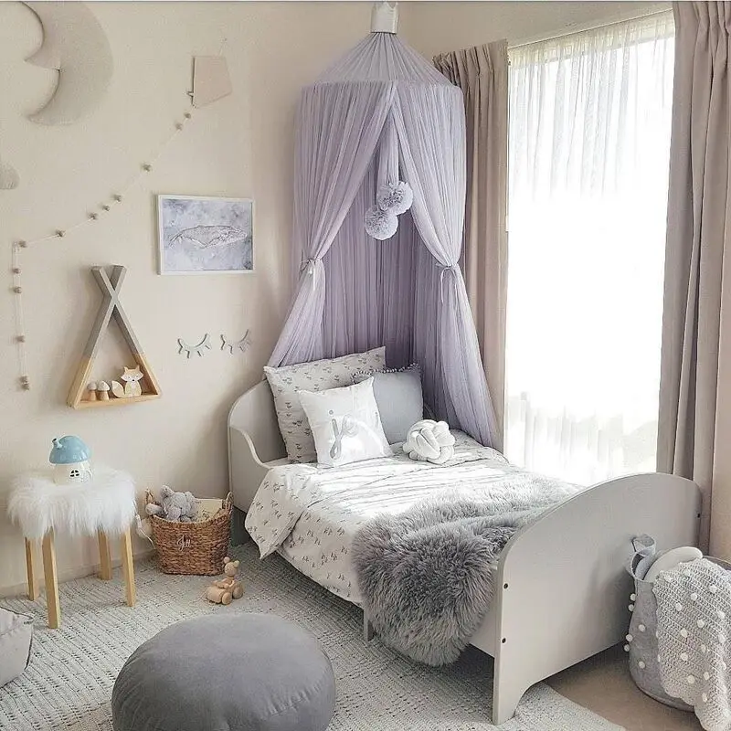 Cortina de Cama do Bebê Berço do Bebê Mosquiteiro Dossel Tenda Rede Berço Pendurado Cúpula Menina Princesa Crianças Jogar Quarto Decoração 6 High Quality Mamãe e Bebê