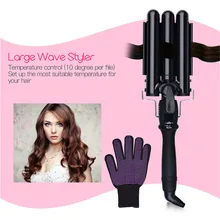 Щипцы для завивки палочка с 3 бочками Быстрое нагревание кудрявые волосы инструмент для укладки с ЖК-дисплеем 19 мм инструменты для волос для всех волос 30