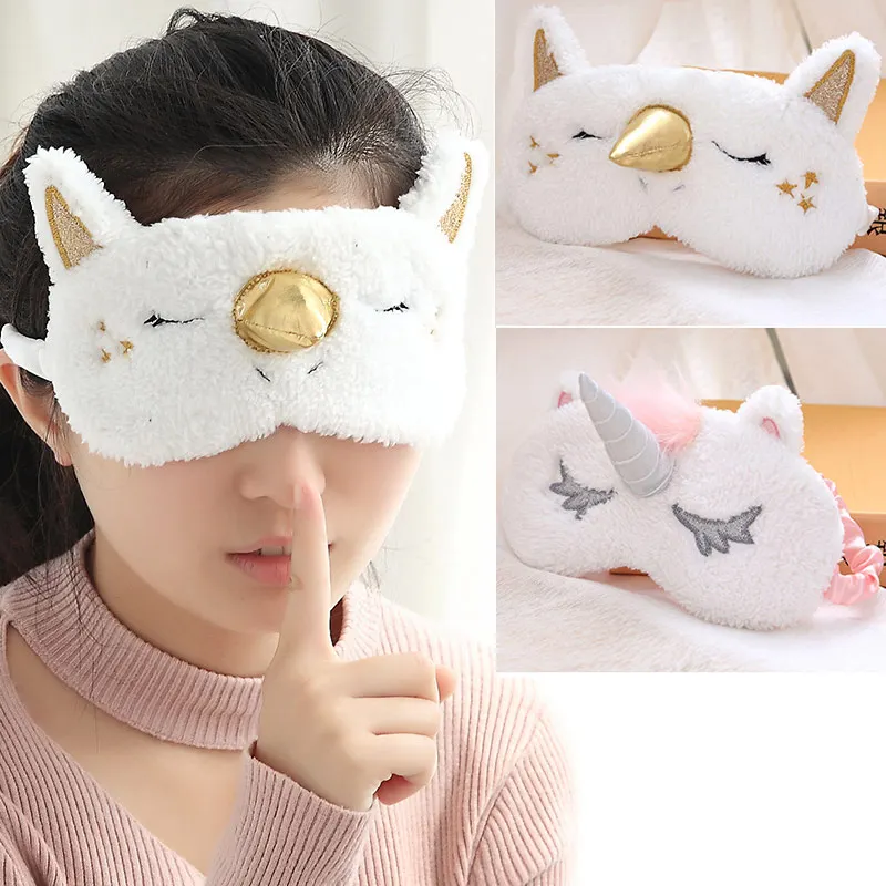 

Unicorn Plush Sleeping Mask Cute Kids Eyes Cover 3D Cartoon Sleep Eye Mask Travel Eyes Band Shade Rest Eyepatch Eye Blindfolds