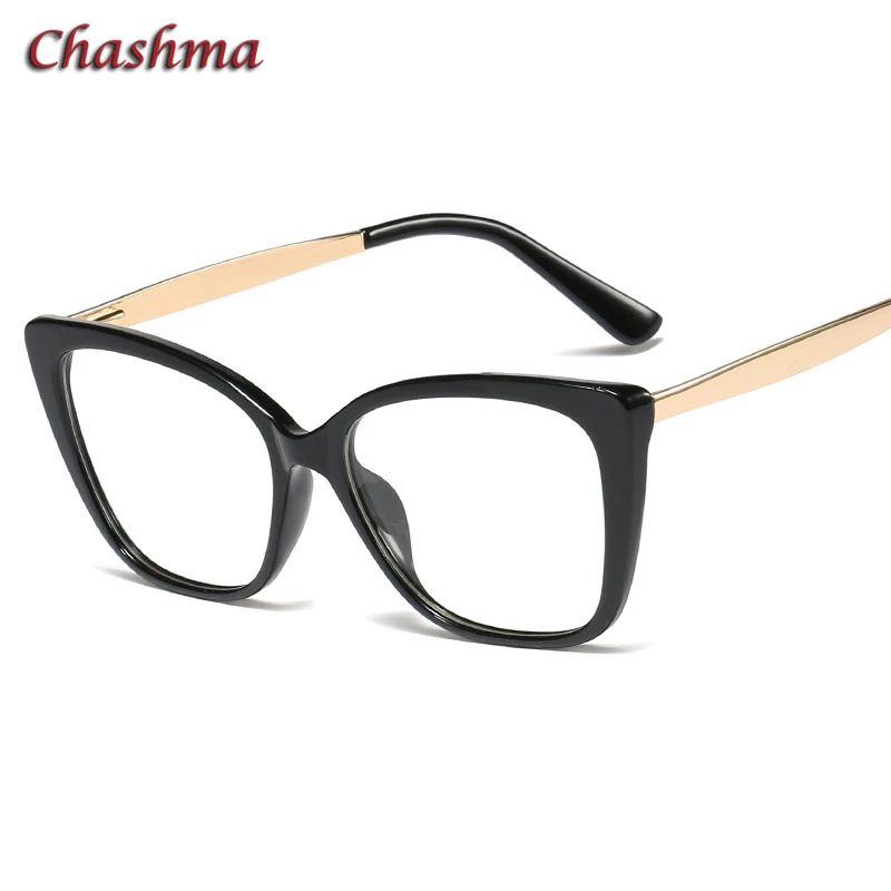 Chashma очки, оправа для подростков, оптические очки для женщин, кошачий глаз, очки для студентов, модные очки по рецепту - Цвет оправы: Black