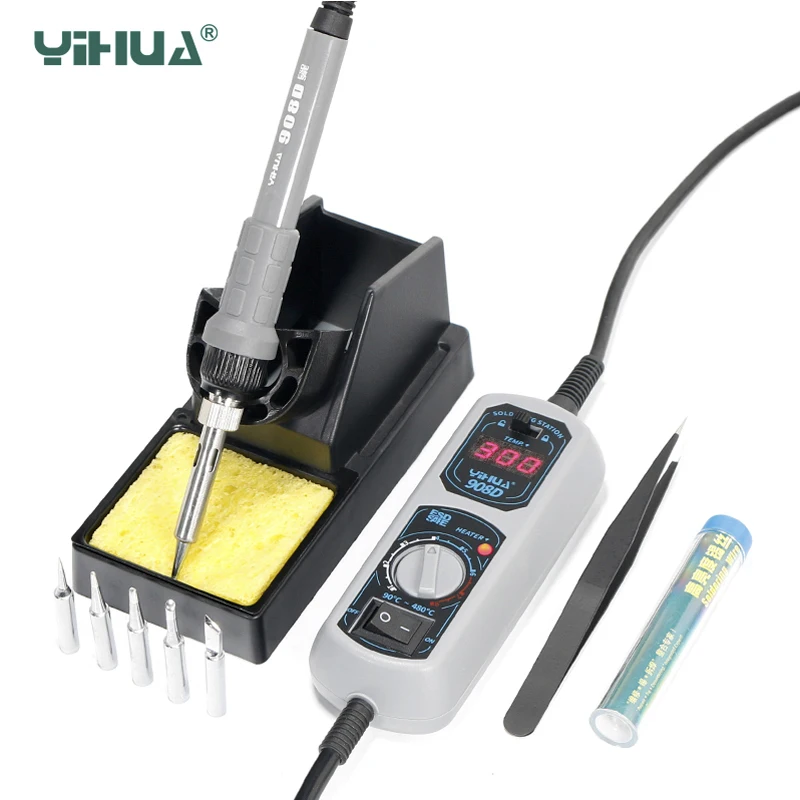 

YIHUA 908D Original Soldering Iron Station 220V Or 110V Digital Display Soldering Iron Temperature Ajustable Soldering Stations