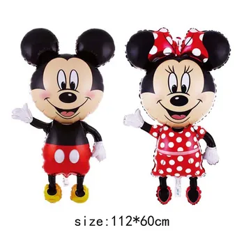 

112cm Giant Mickey Minnie Mouse Balloon Cartoon Foil Birthday Party Balloon Kids Birthday Party Decorations Classic Toys Gift