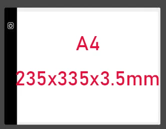 A4 светодиодный планшет с алмазной росписью, ультратонкий, 3,5 мм, для ЕС/Великобритании/Австралии/США/USB разъем для вышивки - Цвет: A4-2 235x335x3.5mm