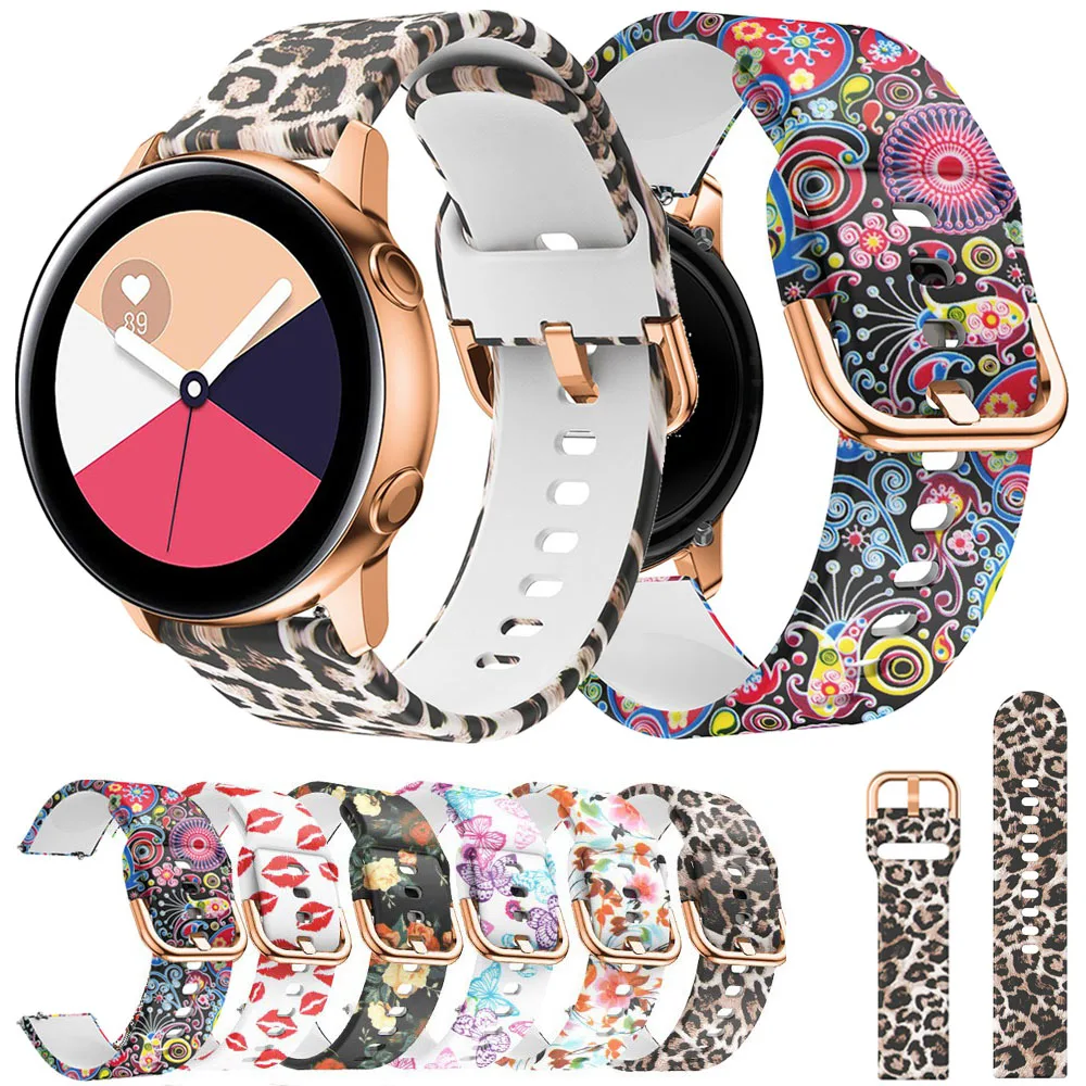Спортивный женский ремешок для часов samsung Galaxy Watch 42 мм/Активный 40 мм сменный силиконовый ремешок для запястья с резиновым ремешком