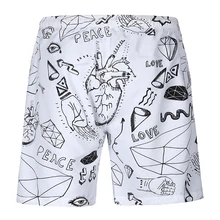 Новая мода быстросохнущие тонкие Харадзюку С принтом граффити летние пляжные шорты для скейтбордов с рукавом «пять четверти»