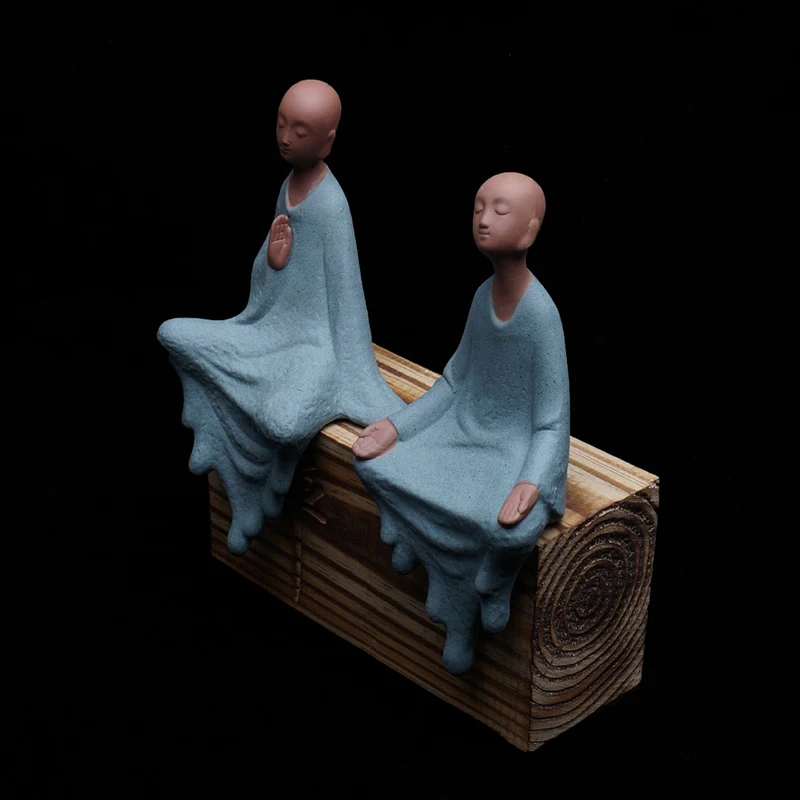 

Colored Sand Buddha Sitting Statues Tabletop Handcraft Monk Ornament Home Study Office Craftsmanship Decoration Crafts Figurines